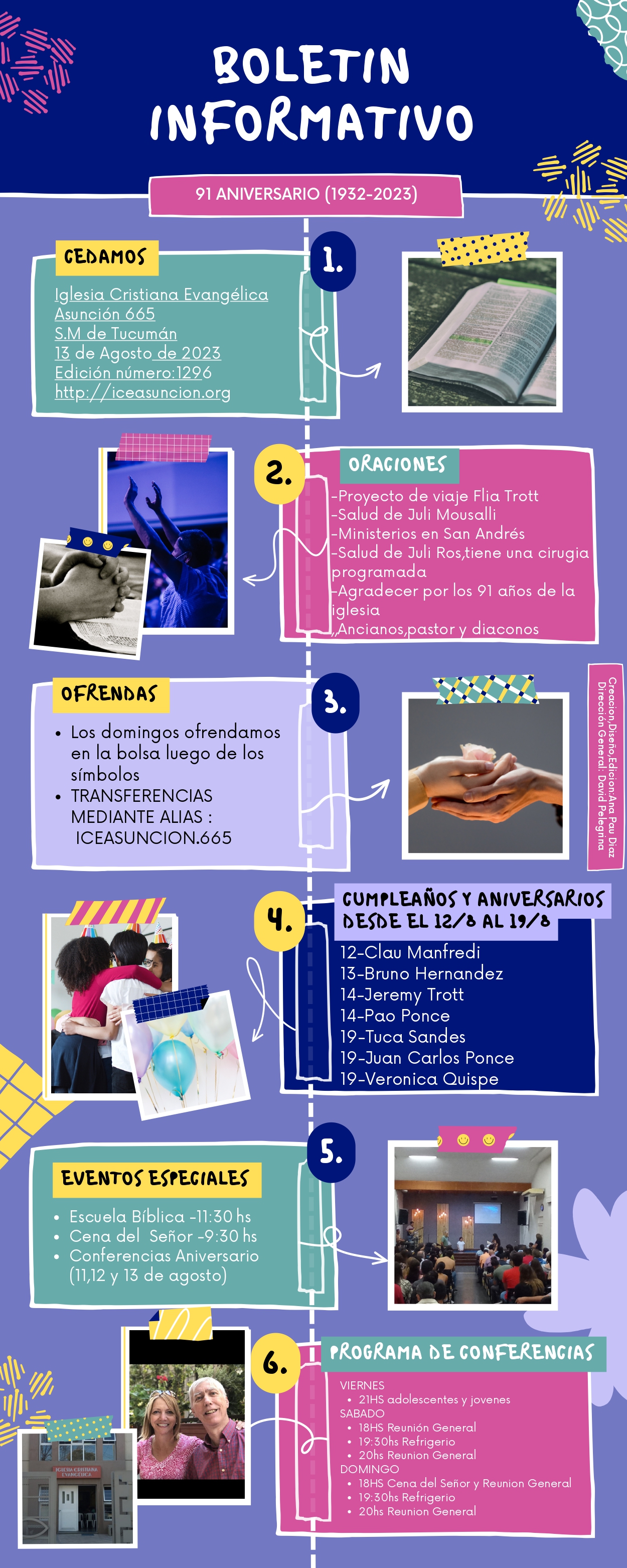 Boletin Domingo 13 de agosto 2023 -91Aniversario de la ICE